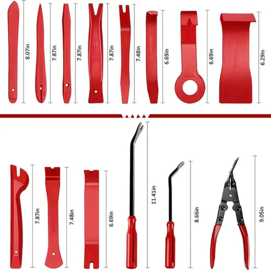 19Pcs Trim Removal Tool Set & Clip Plier Upholstery Remover Nylon Car Panel Removal Set Interior Disassembly Kit