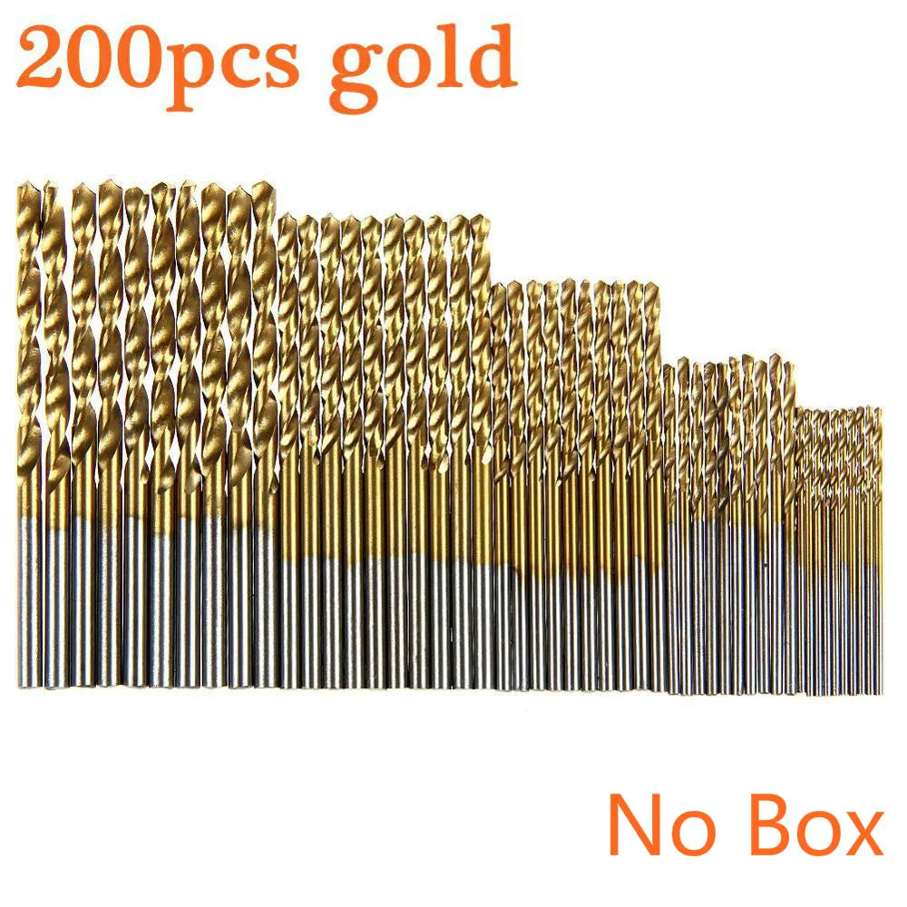 KUNLIYAOI 100pcs Titanium Coated Set HSS Mini Extractor Bit 1/1.5/2/2.5/3mm For Metal Wood Aluminum Drilling Tools