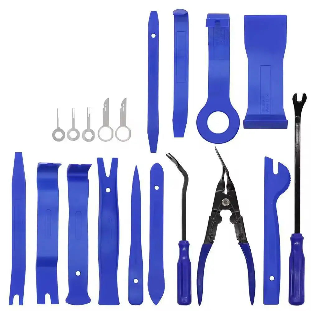 19Pcs Trim Removal Tool Set & Clip Plier Upholstery Remover Nylon Car Panel Removal Set Interior Disassembly Kit