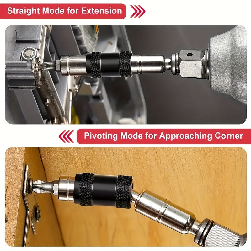 [1pc Magnetic Drill Bit Extension] 1pc 1/4" Hex Magnetic Ring Screwdriver Bits Drill Hand Tools Drill Bit Extension Rod Quick Change Holder Power Drill Socket Adapter Set-Professional Versatile 360° Hex Shank Extension Socke