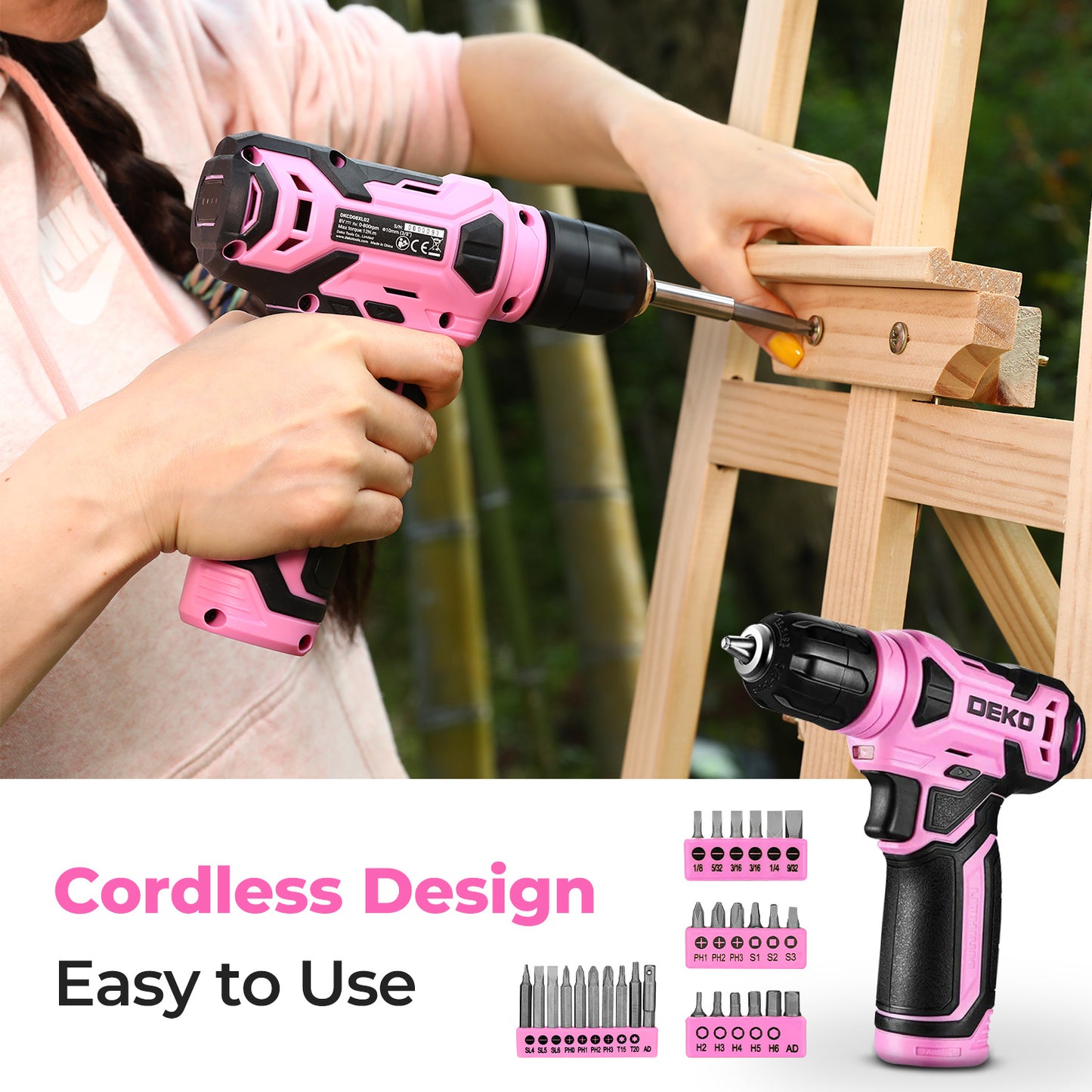 119/151PCS Power Tool Box Set With 8V/12V Cordless Drill / Driver, Hammer, Wrench, Screwdriver and Utility Knife | All in One Hand Tools kit | Household Tool Set | Electric Drill Tool Kit | for Garden, DIY, Home Repairs | Gif