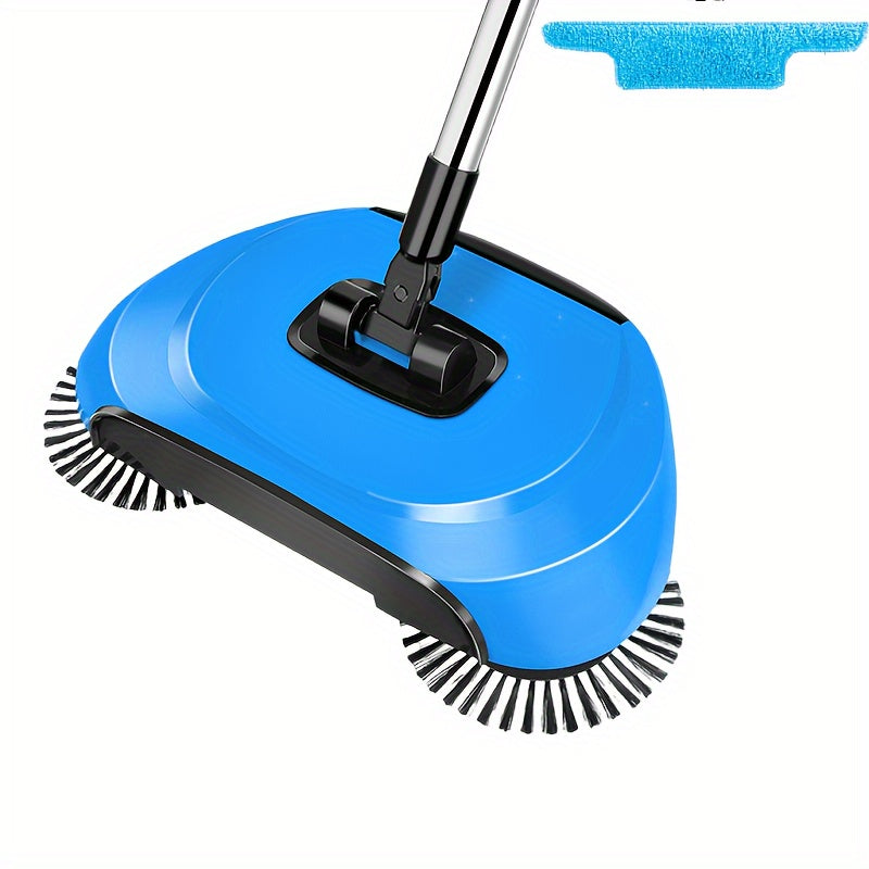 3-in-1 Cordless Push Broom Dustpan & Mop Combo - Lightweight Ergonomic Handle, Durable Plastic for Hardwood Floors & Tile - Space-Saving Multi-Functional Cleaning Tool for Home Use, Modern Aesthetic, Efficient Design