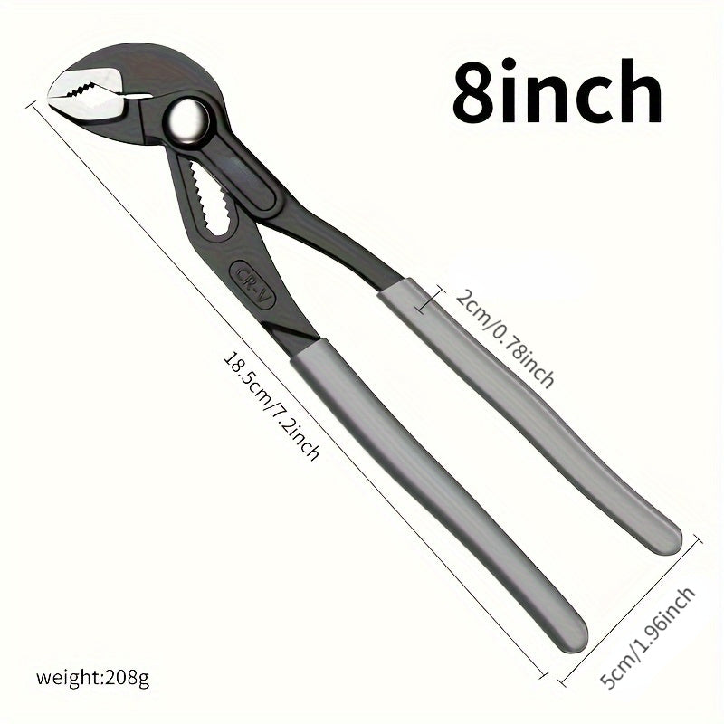 Industrial Grade Chrome Vanadium Steel All-in-One Multifunctional Tool, Combination Pliers, Pump Pliers, and Wrench, Heavy-Duty Grip Hand Tools