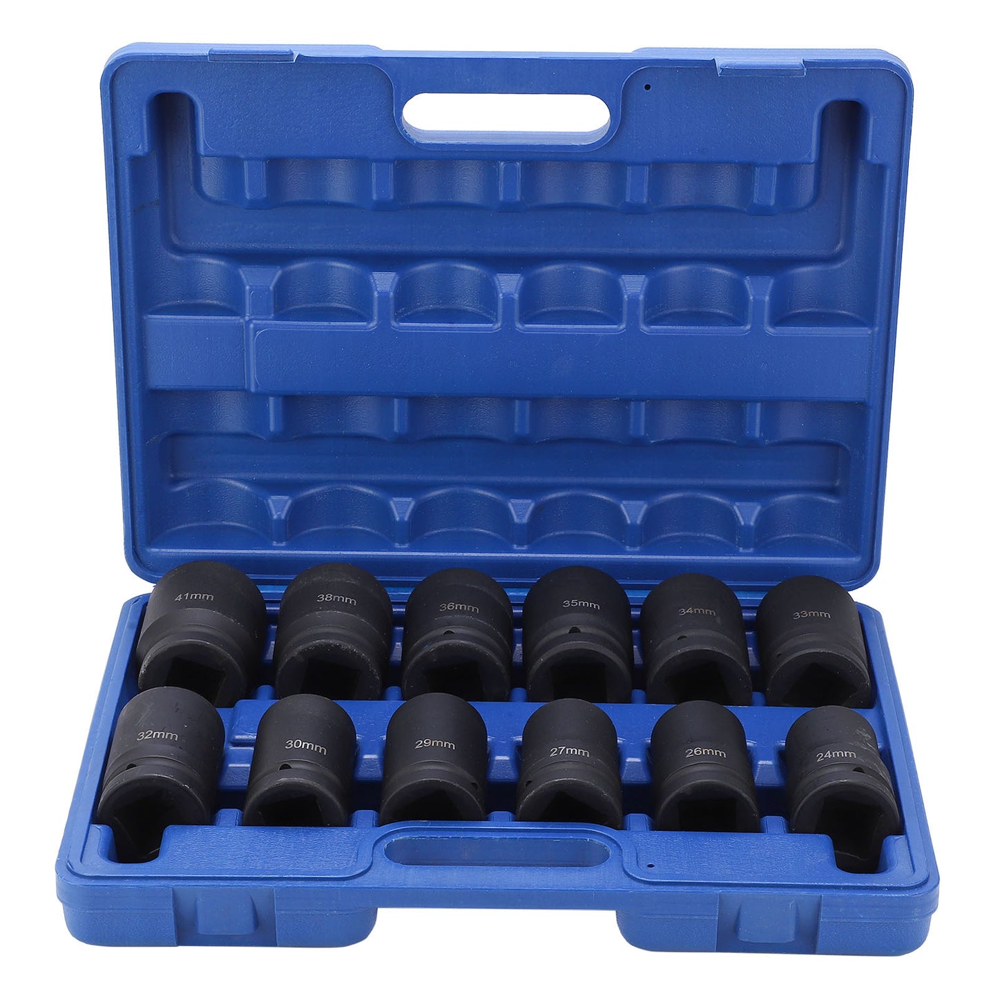 12pcs 1 Inch Drive Deep Impact Socket Set, 24-41mm, Durable Other Metal Construction, Professional Quality Hand Tools for Automotive and Home Maintenance