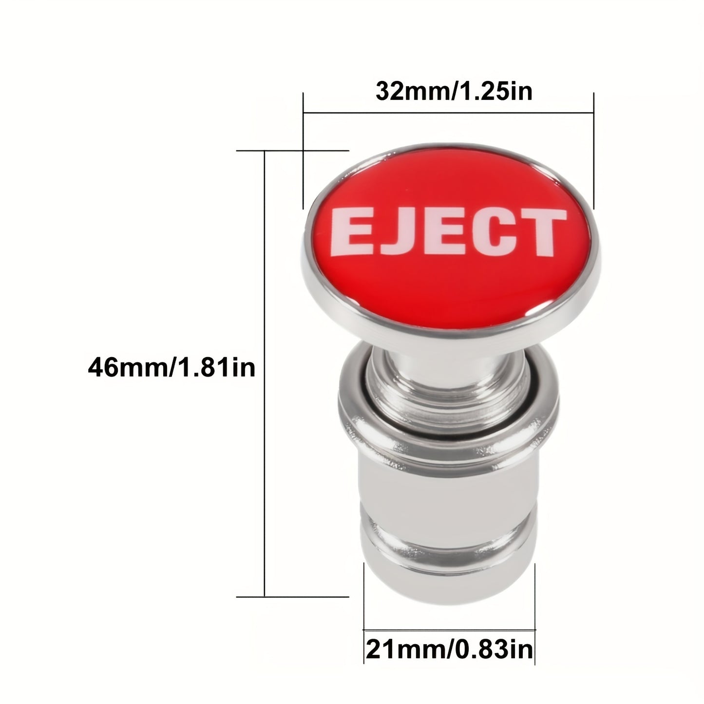1pc Aluminum Panic Button with Fire Missiles Eject - Dustproof, Plug & Play Design - Durable Car Interior Trim Upgrade for 12V Cars - Universal Fit