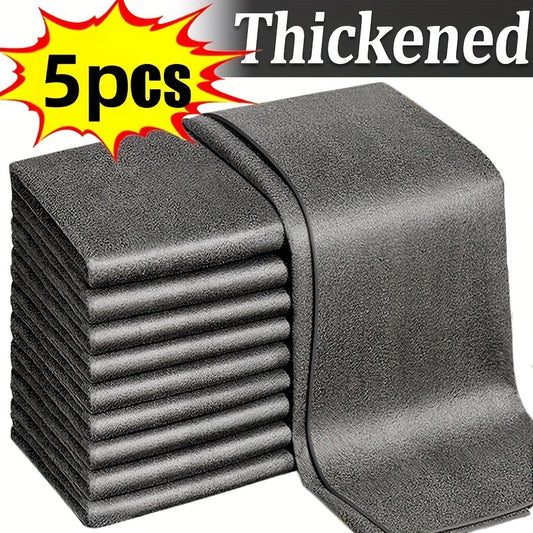 5pcs, Magic Glass Wiping Rags, Thickened Multifunctional Windows Mirror Cleaning Cloths, No Trace, Car Washing Towel, Kitchen Bathroom Cleaning Cloth, Durable Microfiber Dishwashing Rag, Cleaning Supplies, Cleaning Tool, Back