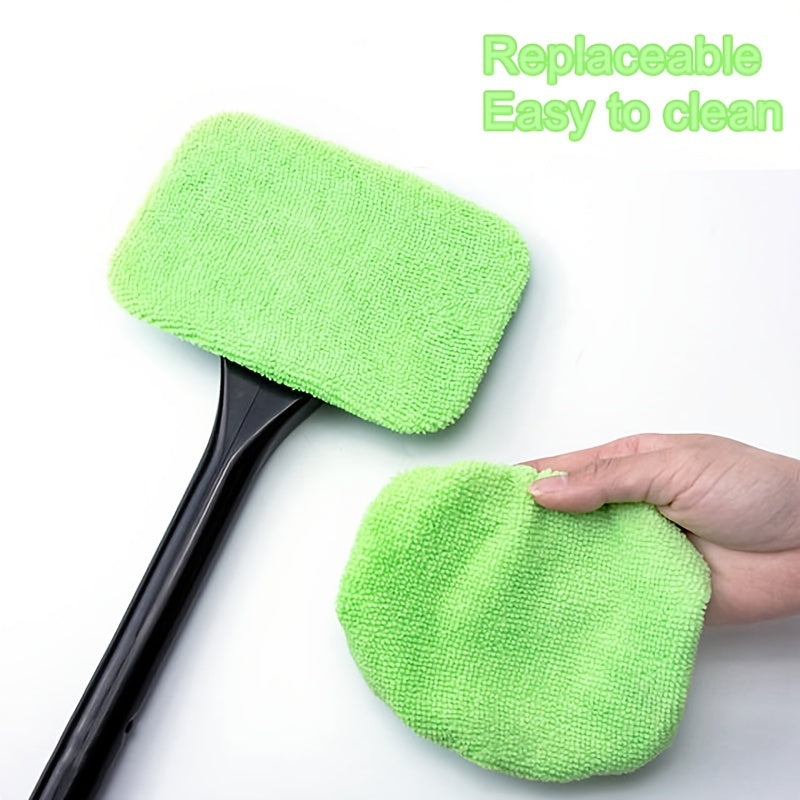Windshield Cleaning Brush Kit • Long Handle Interior Car Glass Wiper • Plastic Material