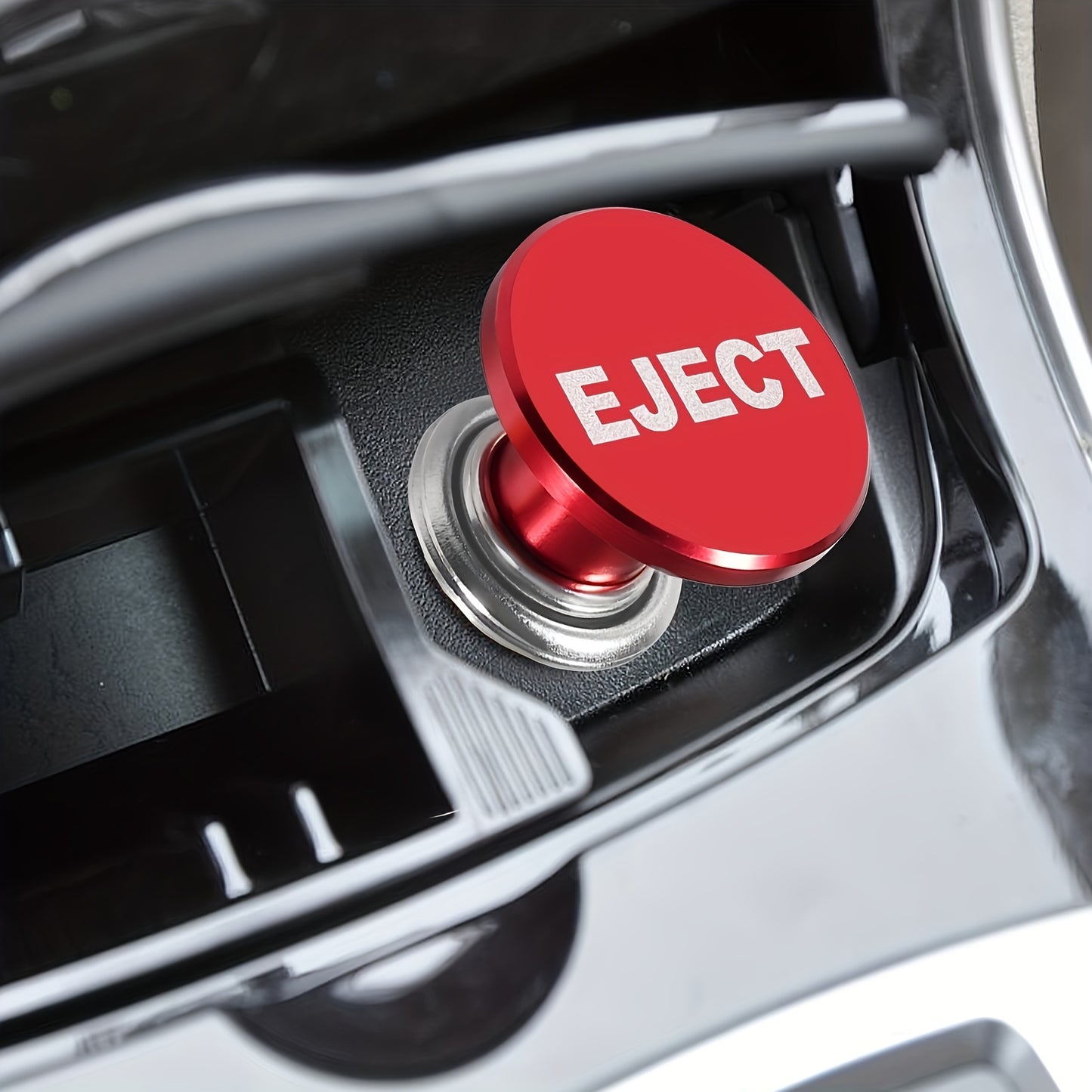 1pc Aluminum Panic Button with Fire Missiles Eject - Dustproof, Plug & Play Design - Durable Car Interior Trim Upgrade for 12V Cars - Universal Fit