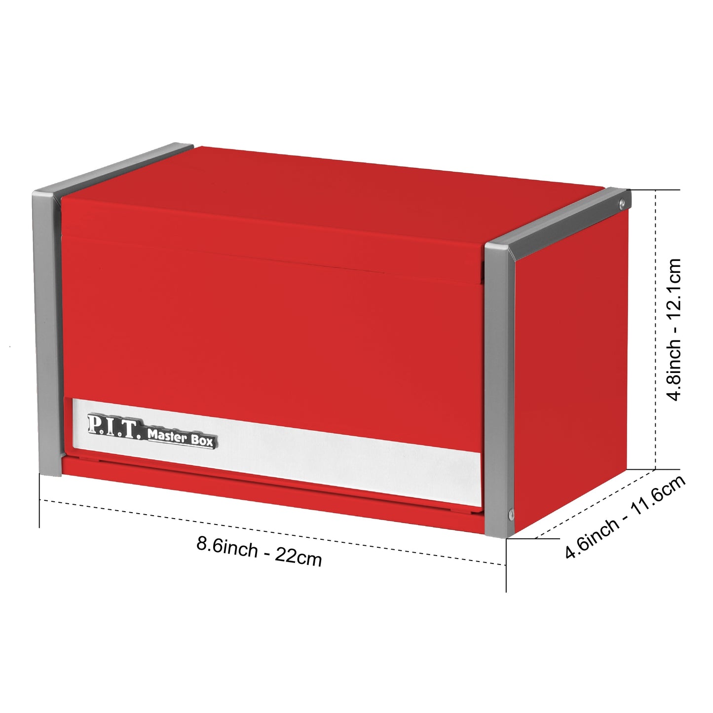 P.I.T. 61pcs Mechanics Tool Set with Magnetic Lock - Portable Red Steel Toolbox, Durable Hand Tools Kit for Repairs - For Mechanics & DIY Enthusiasts - Ideal for Home & Car Repairs - Great Gift for Fathers Day