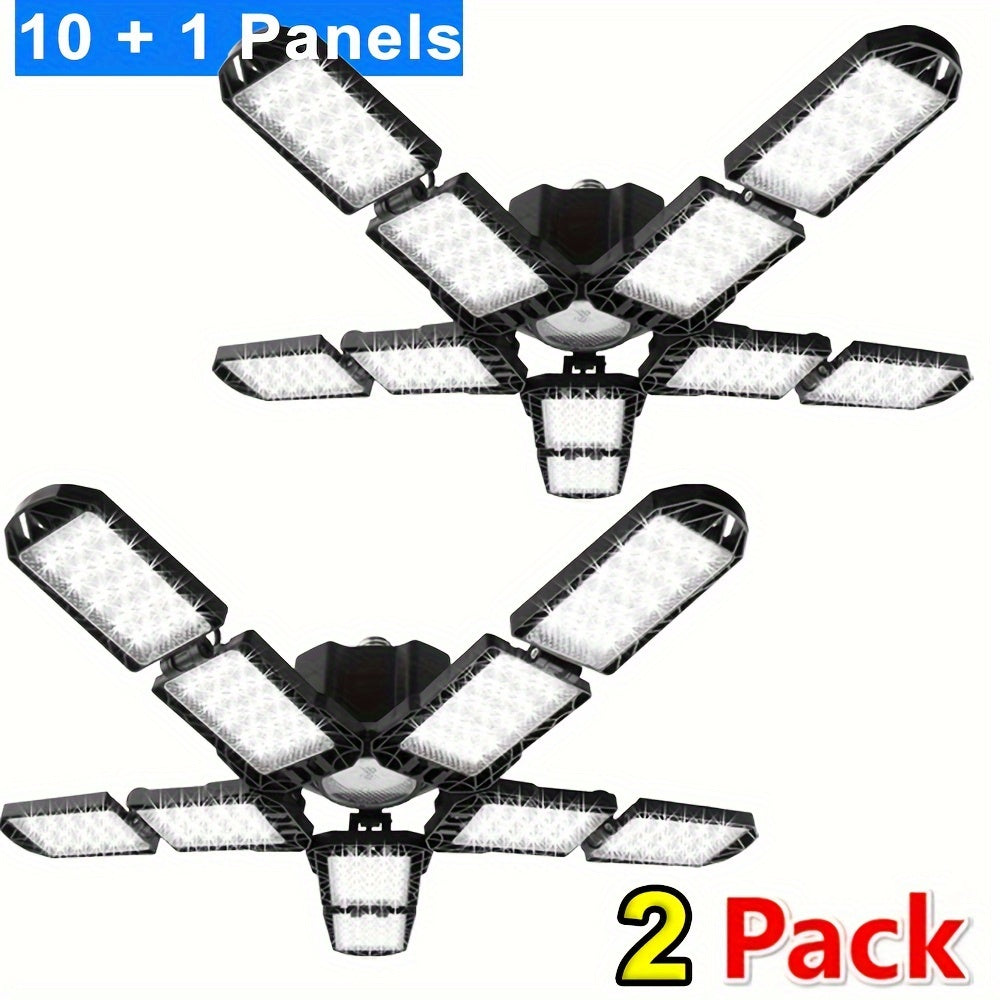 Wholesale Shapeshifting 10+1 Panel LED Garage Light Bulbs 2/4pcs - Super Bright 6500K LED Store Lights, E26/E27 Base Not Included, Adjustable Panel Ceiling Lighting for Workshops, Basements, Basements, Barns, Warehouses, Atti