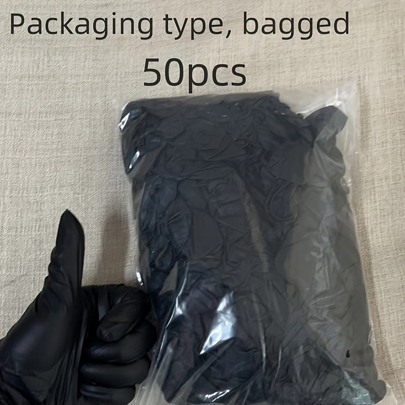 100/50/30/20 Disposable Black Synthetic Nitrile Gloves, 4 Mil, Disposable Latex-Free Gloves for Home Cleaning, Household Cleaning Gloves