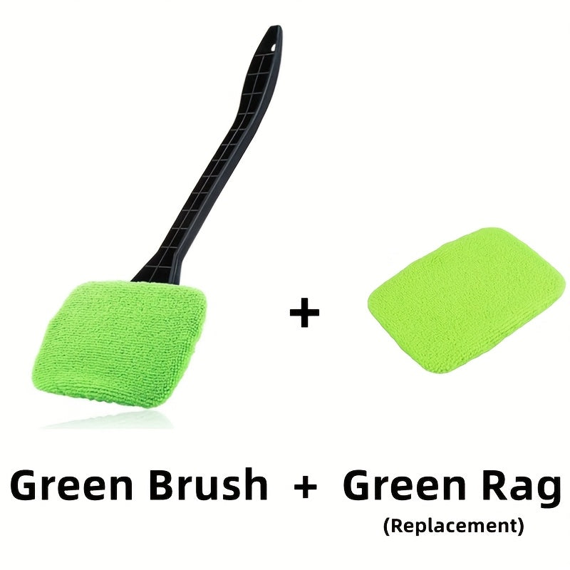 Windshield Cleaning Brush Kit • Long Handle Interior Car Glass Wiper • Plastic Material