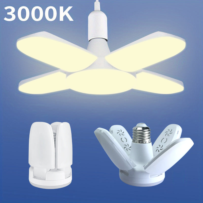 1pc/5pcs Mini LED Garage Light, LED Four-Leaf Light, Mini Folding Light 28W (Equivalent 80W) 6500K Pendant Light Folding Light Suitable for Garage Indoor Lighting High Brightness
