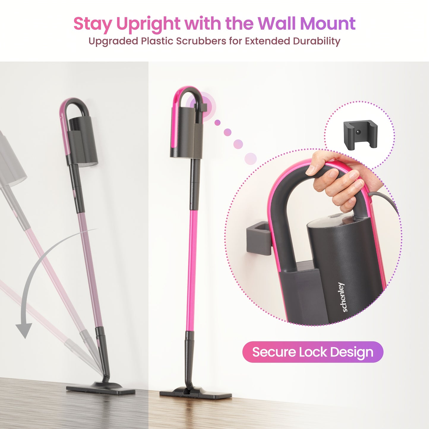 Schenley Hestia Steam Mop Cleaner | Detachable Handheld Steamer for Hardwood, Laminate, Tiles, and Grout Cleaning with 18-in-1 Accessories and Washable Microfiber Pads, 110V-130V Power Supply