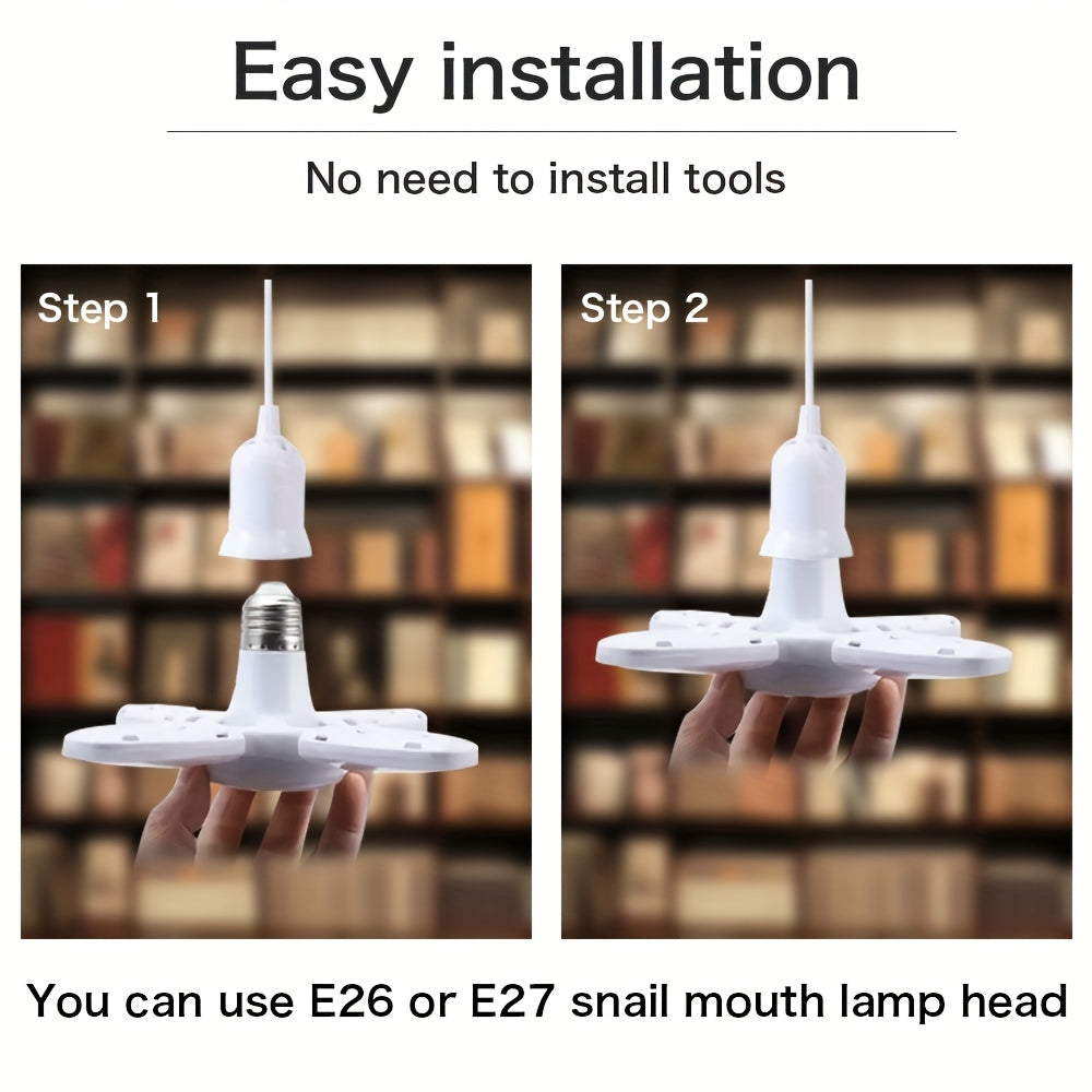 1pc/5pcs Mini LED Garage Light, LED Four-Leaf Light, Mini Folding Light 28W (Equivalent 80W) 6500K Pendant Light Folding Light Suitable for Garage Indoor Lighting High Brightness