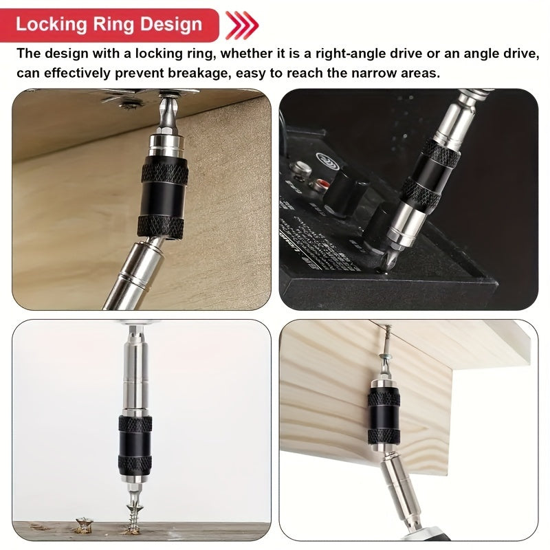 [1pc Magnetic Drill Bit Extension] 1pc 1/4" Hex Magnetic Ring Screwdriver Bits Drill Hand Tools Drill Bit Extension Rod Quick Change Holder Power Drill Socket Adapter Set-Professional Versatile 360° Hex Shank Extension Socke