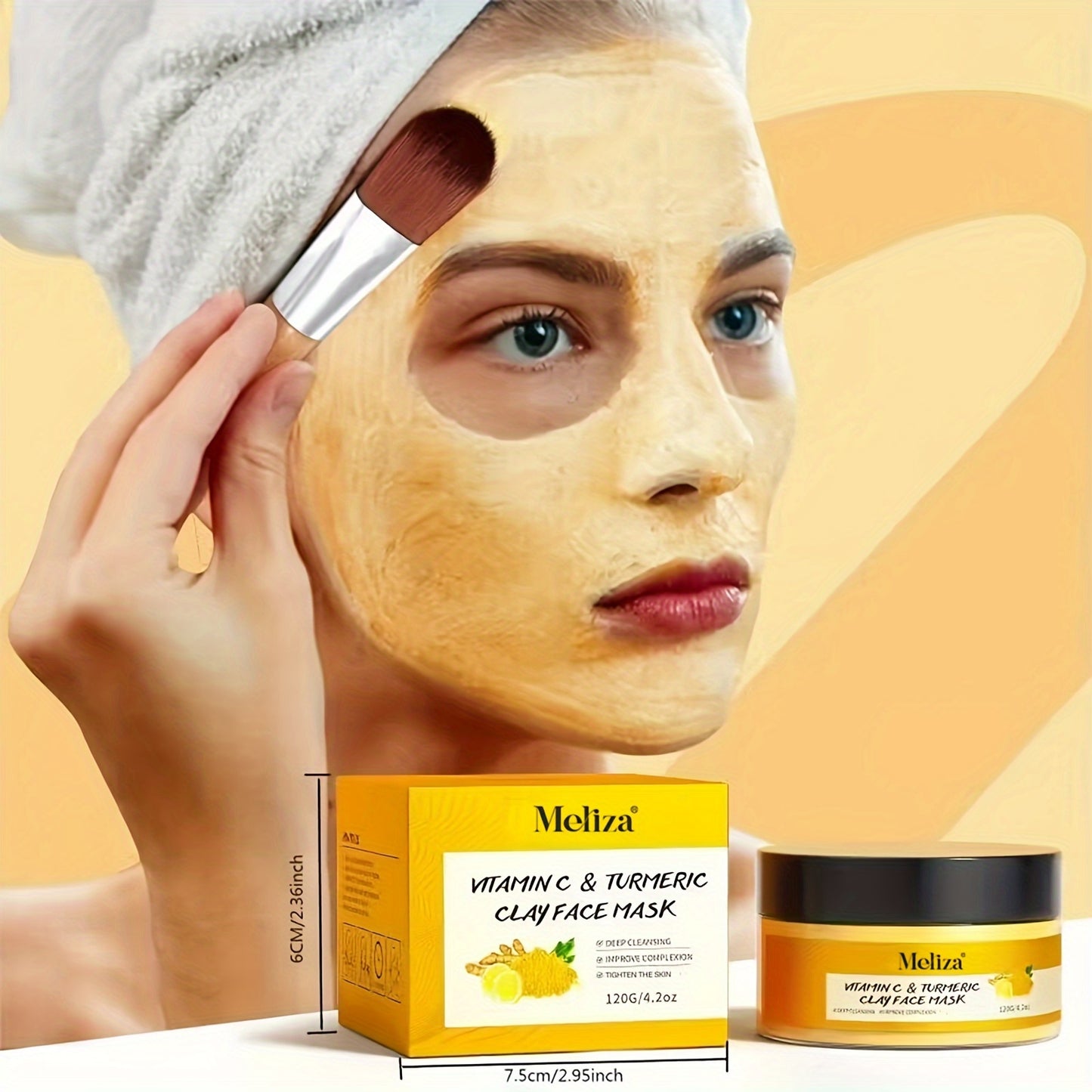 Turmeric Mud Facial Mask, Deep Cleaning Vitamin C Smearing Facial Mask, Perfect Gift for Christmas Halloween Carnival Valentine's Day and New Year