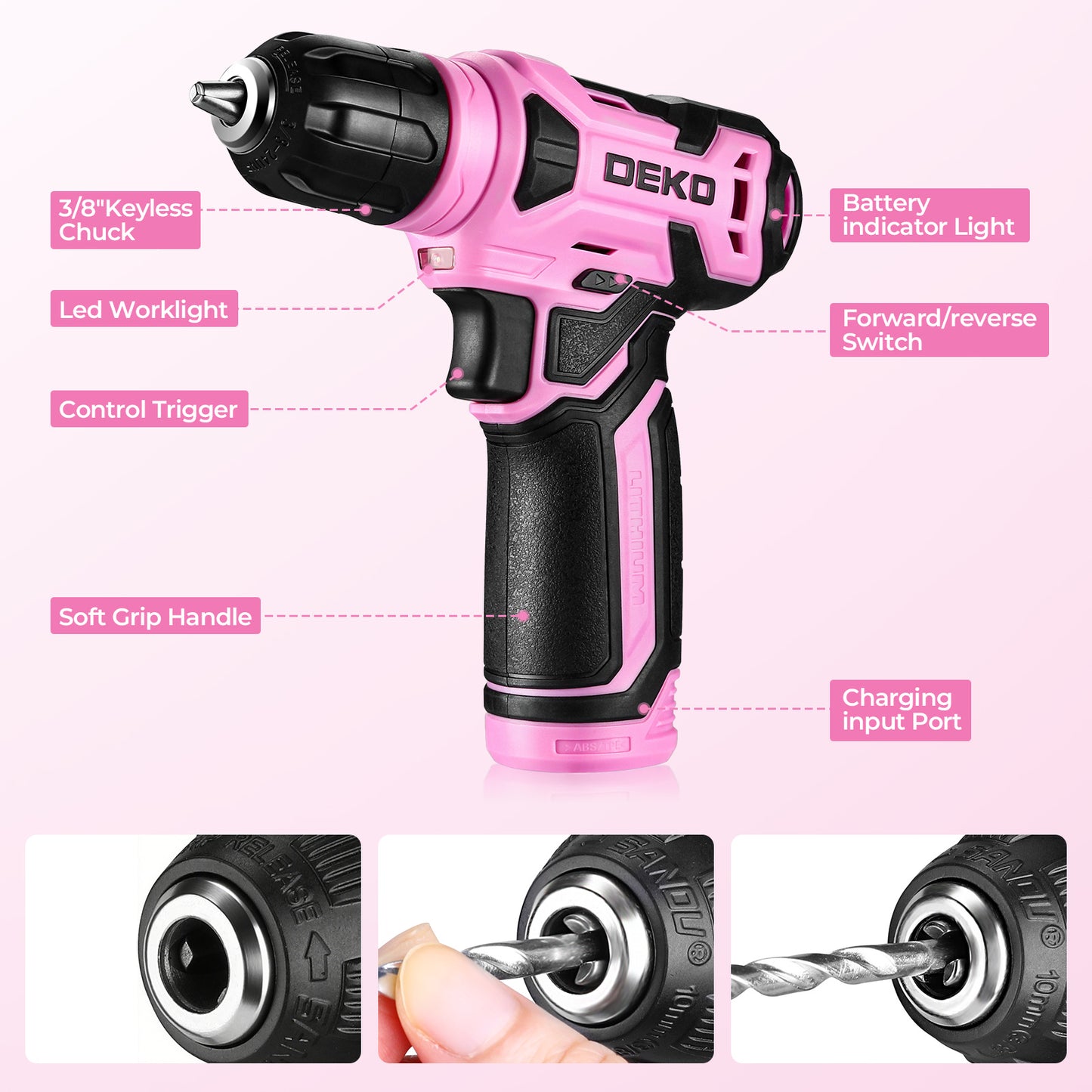 119/151PCS Power Tool Box Set With 8V/12V Cordless Drill / Driver, Hammer, Wrench, Screwdriver and Utility Knife | All in One Hand Tools kit | Household Tool Set | Electric Drill Tool Kit | for Garden, DIY, Home Repairs | Gif