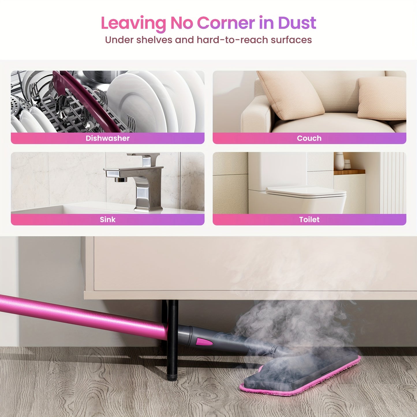 Schenley Hestia Steam Mop Cleaner | Detachable Handheld Steamer for Hardwood, Laminate, Tiles, and Grout Cleaning with 18-in-1 Accessories and Washable Microfiber Pads, 110V-130V Power Supply