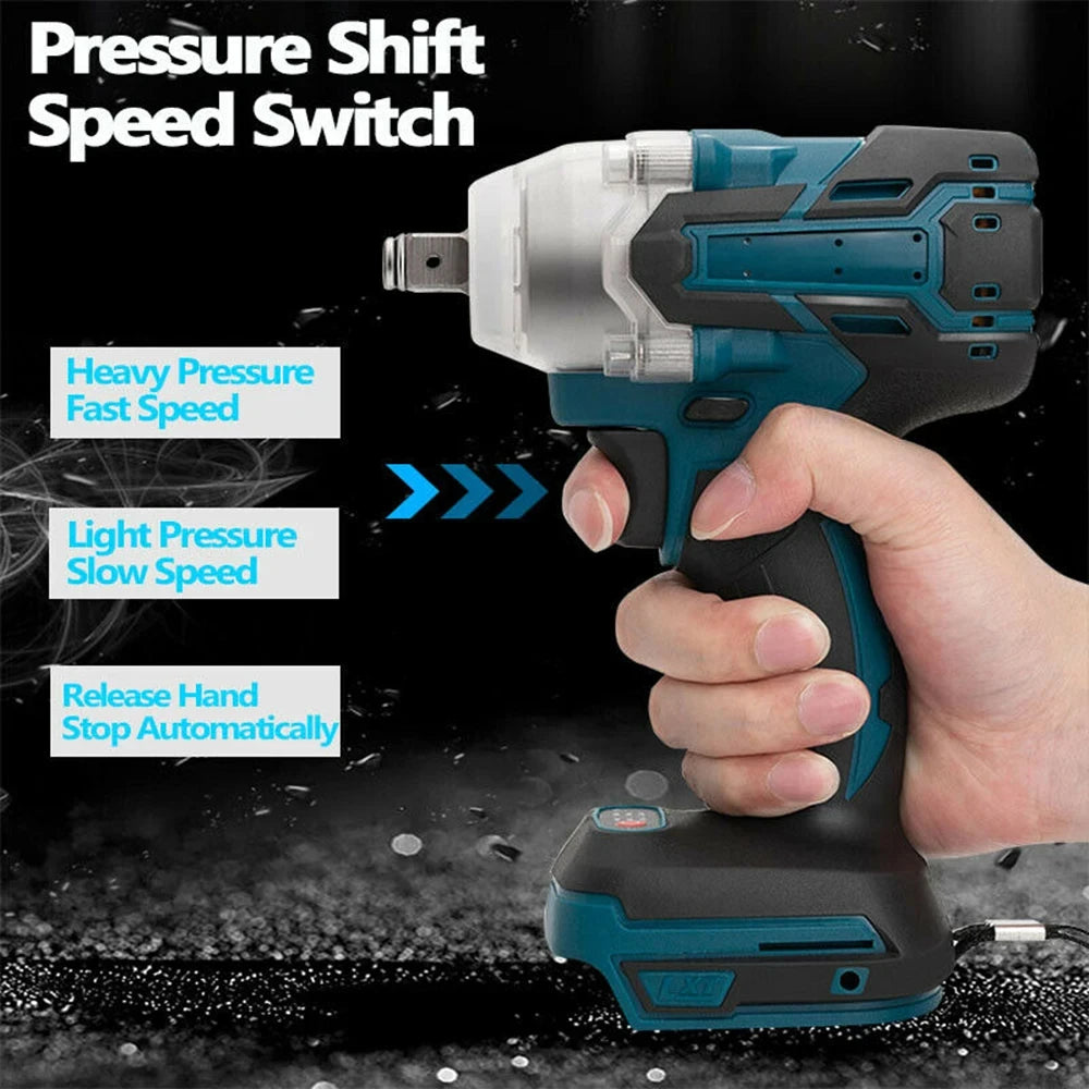 MAGNITT 520NM Brushless Cordless Electric Impact Wrench 1/2 inch Power Tools Compatible Makita 18V Battery Wrench with Toolbox