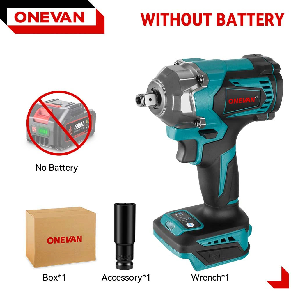 ONEVAN 1200N.M Brushless Electric Impact Wrench 3 Funtion 1/2" Cordless Portable Screwdriver Drill Tools For Makita Battery Pin