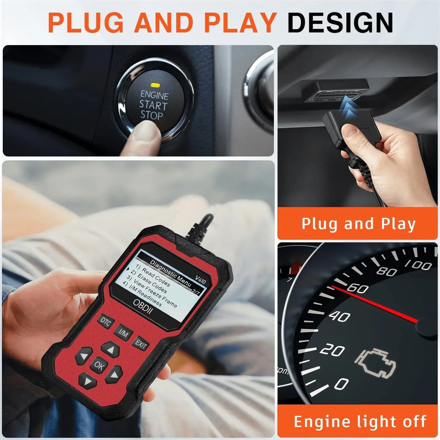 Obd2 automotive scanner diagnostic tool, engine fault recognizer. Diagnose all obd protocol vehicles since 1996 and beyond