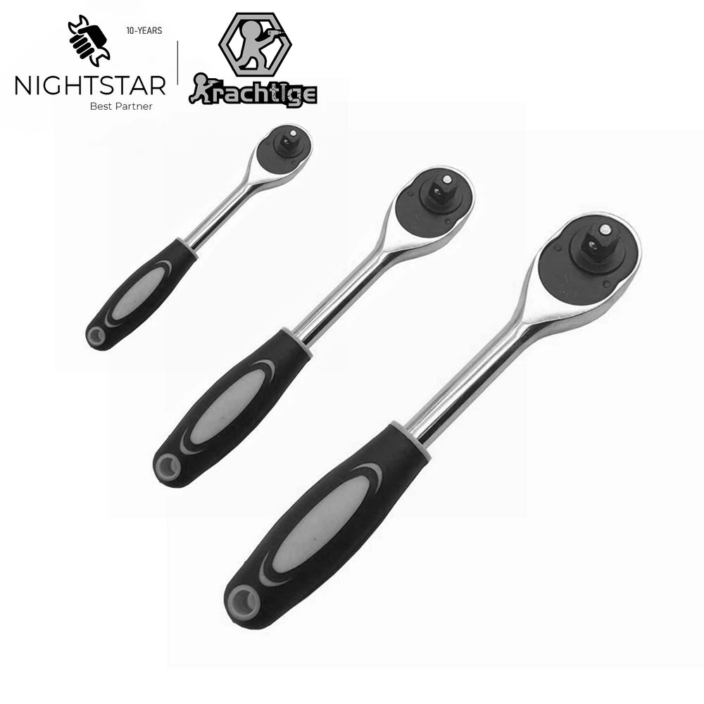 1/4" 3/8" 1/2" High Torque Ratchet Wrench Krachtige for Socket Quick Release Square Head Spanner Drive Hand Tools (1Pcs)