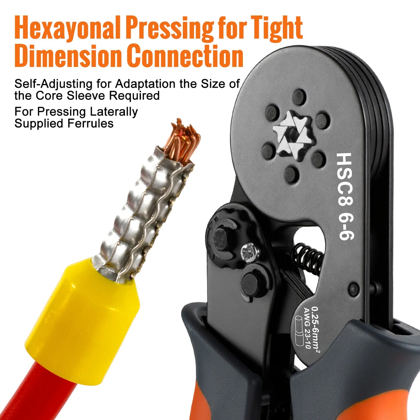 WOZOBUY Hexagonal Self-Adjustable Ratchet,Ferrule Crimping Tool Kit, Crimper Kit with 400/800/1200/1800/1900pcs Wire Terminals