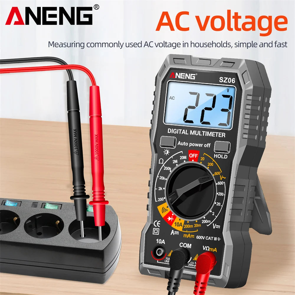 ANENG SZ06 Multimeter 2000 Diode Ohm Professional Smart Mini Multimetro Counts Digital AC/DC Voltage DC Current Tester Tools