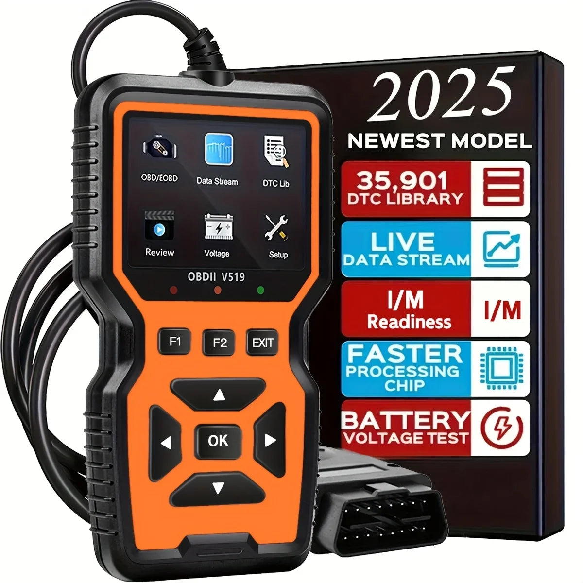 Obd2 Diagnostic Tool-Code Reader,Supports Real-Time Data Stream,No Battery Required,Compatible with Vehicles1996(Obdii/Eobd)