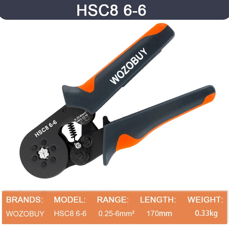 WOZOBUY Hexagonal Self-Adjustable Ratchet,Ferrule Crimping Tool Kit, Crimper Kit with 400/800/1200/1800/1900pcs Wire Terminals