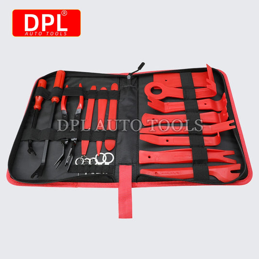 19Pcs Car Door Trim Panel Removal Install Tool Kit Molding Pry Interior Clip Set