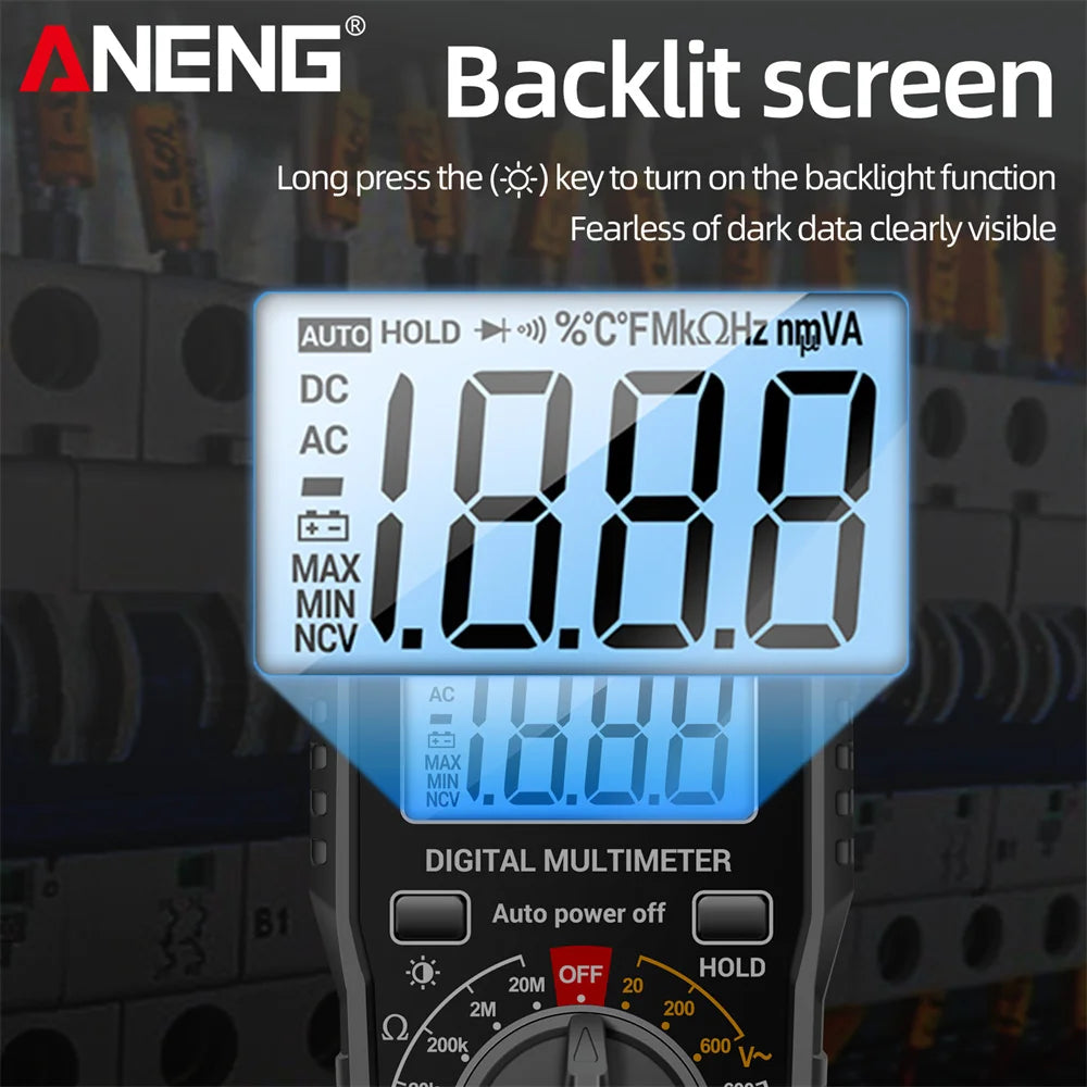 ANENG SZ06 Multimeter 2000 Diode Ohm Professional Smart Mini Multimetro Counts Digital AC/DC Voltage DC Current Tester Tools