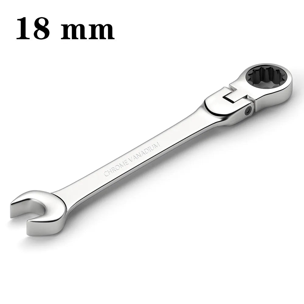 Flex-head Ratcheting Wrench Set,1Pcs Metric 6-24mm Chrome Vanadium Steel Universal Spanners for Car Repair Hand Tools