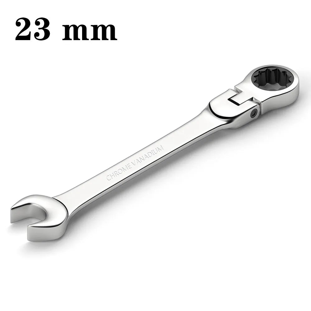 Flex-head Ratcheting Wrench Set,1Pcs Metric 6-24mm Chrome Vanadium Steel Universal Spanners for Car Repair Hand Tools