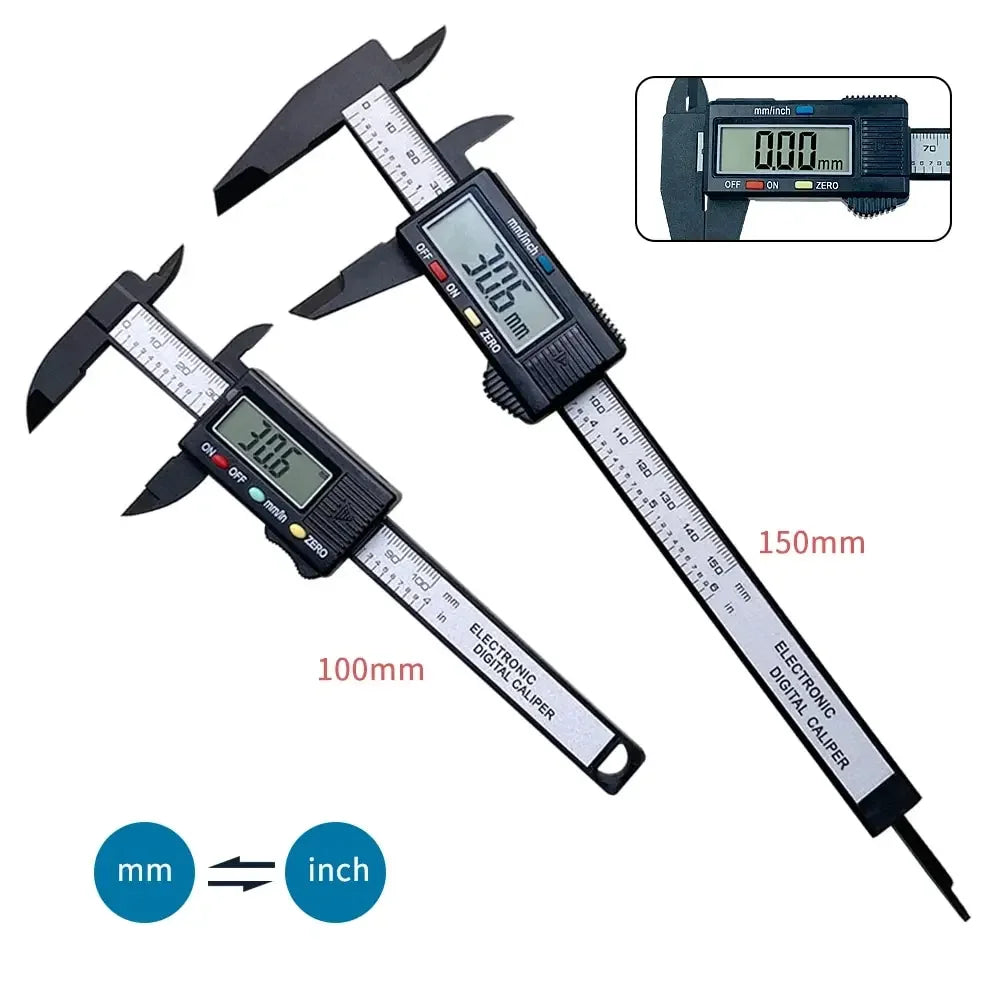 150mm 100mm Digital Caliper Carbon Fiber Dial Vernier Caliper Gauge Micrometer Measuring Tool Digital Ruler