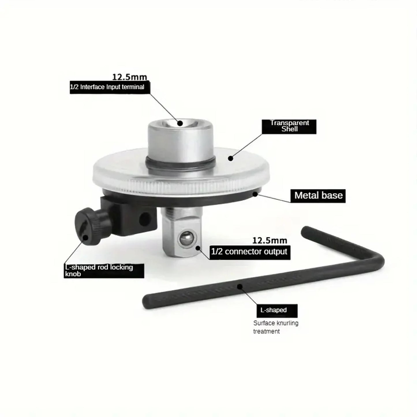 Torque Wrench Angle Gauge Tools 60 Degree 1/2 Inch Adjustable Drive Torque Gauge Wrench Kit Torsion Angle Gauge