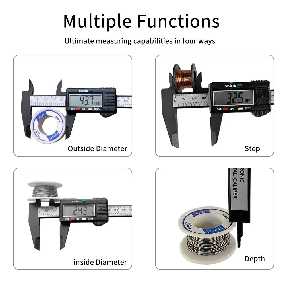 150mm 100mm Digital Caliper Carbon Fiber Dial Vernier Caliper Gauge Micrometer Measuring Tool Digital Ruler