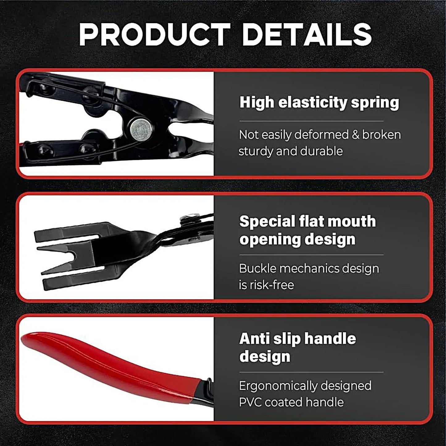 Car Trim Clip Removal Pliers Car Interior Clip Fastener Panel Pliers Ergonomic Tools Multifunctional Puller for Maintenance