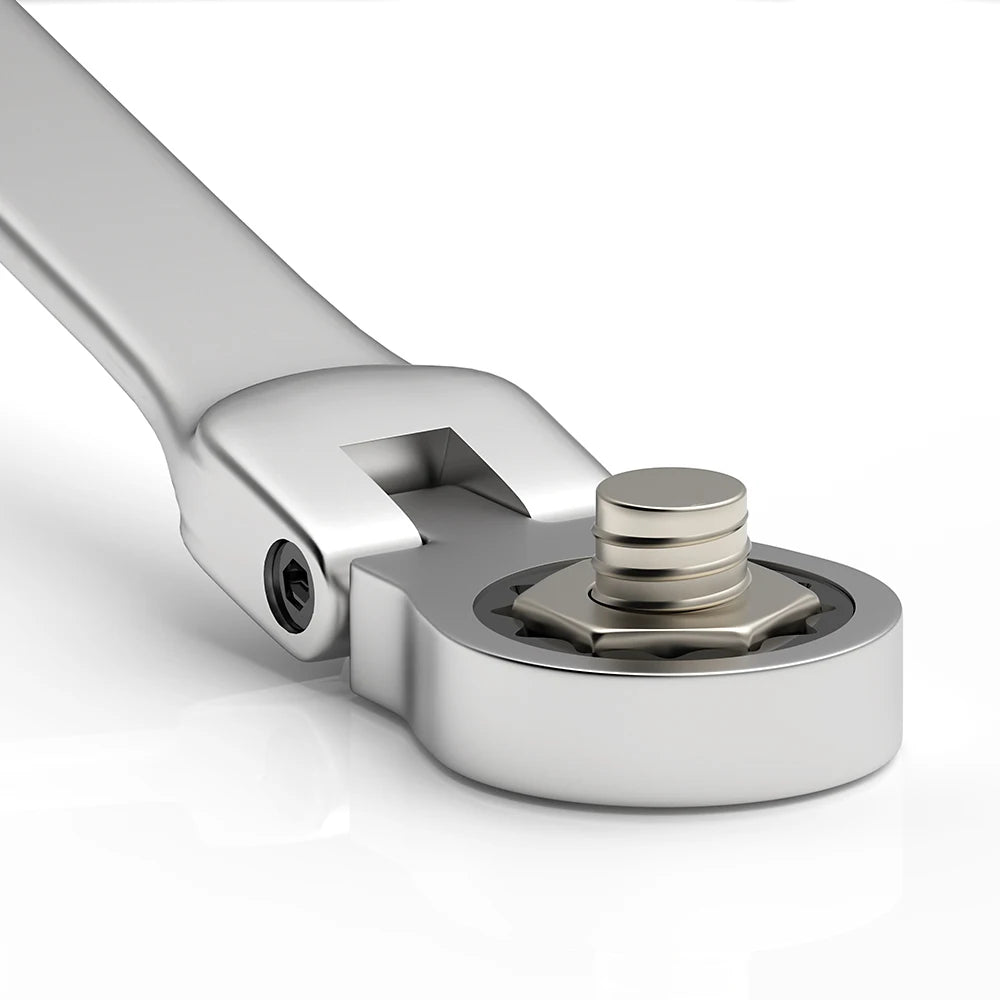 Flex-head Ratcheting Wrench Set,1Pcs Metric 6-24mm Chrome Vanadium Steel Universal Spanners for Car Repair Hand Tools