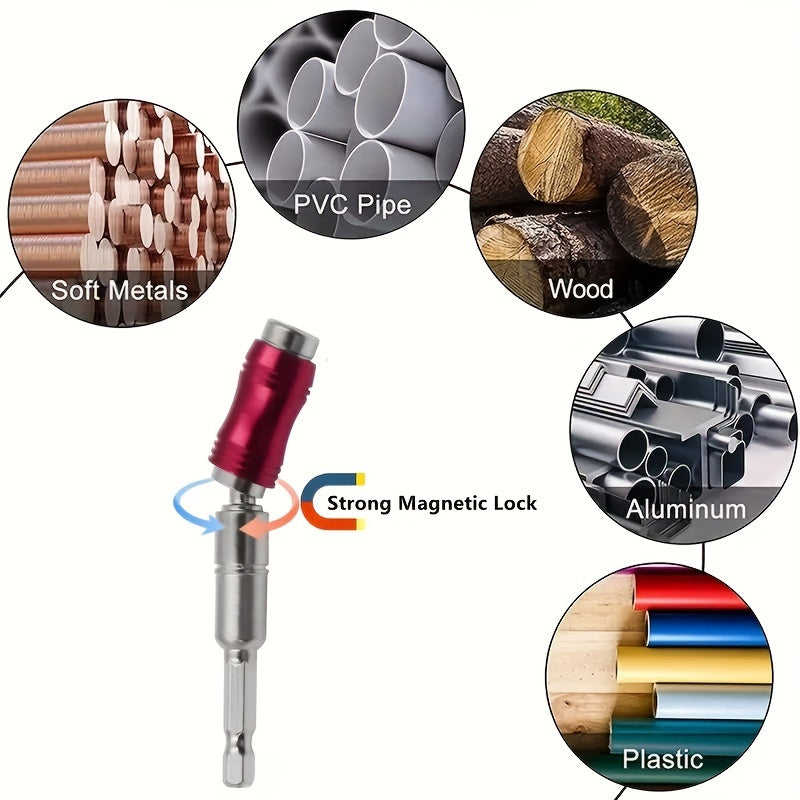 [1pc Magnetic Drill Bit Extension] 1pc 1/4" Hex Magnetic Ring Screwdriver Bits Drill Hand Tools Drill Bit Extension Rod Quick Change Holder Power Drill Socket Adapter Set-Professional Versatile 360° Hex Shank Extension Socke