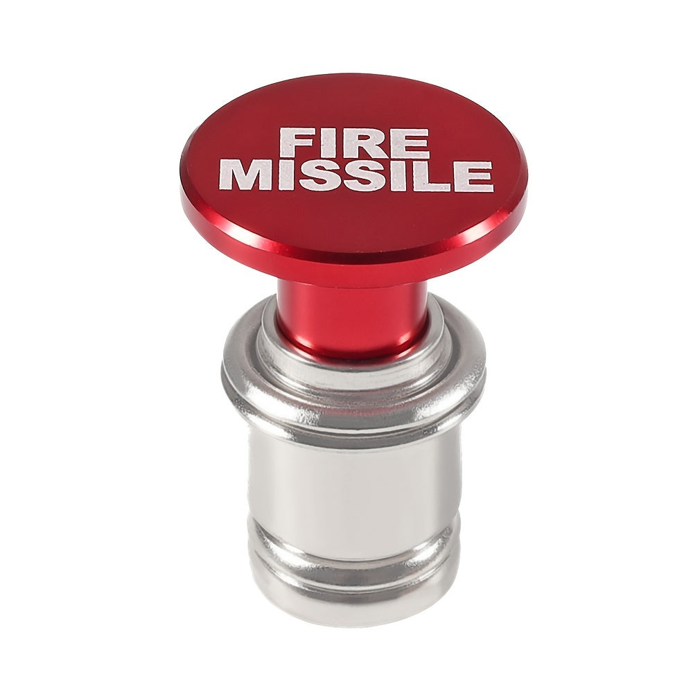 1pc Aluminum Panic Button with Fire Missiles Eject - Dustproof, Plug & Play Design - Durable Car Interior Trim Upgrade for 12V Cars - Universal Fit