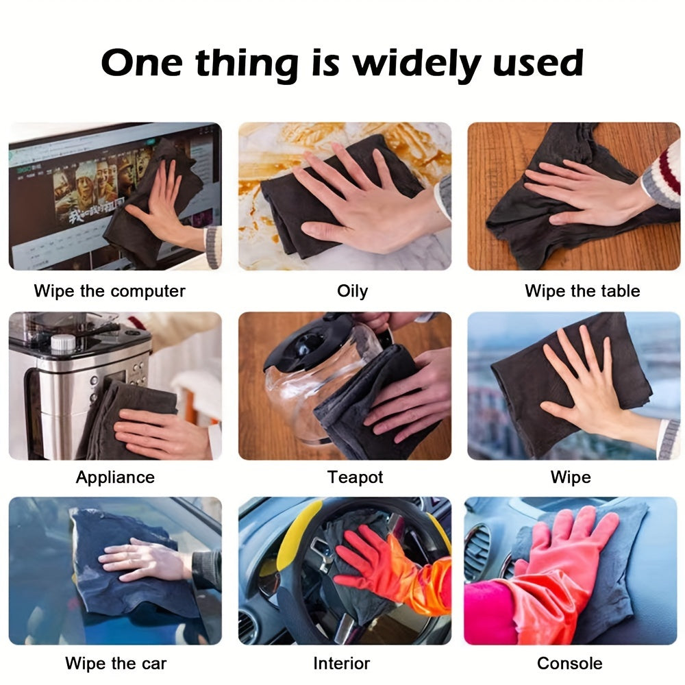 5pcs, Magic Glass Wiping Rags, Thickened Multifunctional Windows Mirror Cleaning Cloths, No Trace, Car Washing Towel, Kitchen Bathroom Cleaning Cloth, Durable Microfiber Dishwashing Rag, Cleaning Supplies, Cleaning Tool, Back