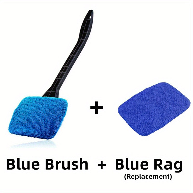 Windshield Cleaning Brush Kit • Long Handle Interior Car Glass Wiper • Plastic Material