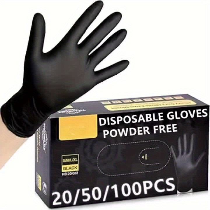 100/50/30/20 Disposable Black Synthetic Nitrile Gloves, 4 Mil, Disposable Latex-Free Gloves for Home Cleaning, Household Cleaning Gloves