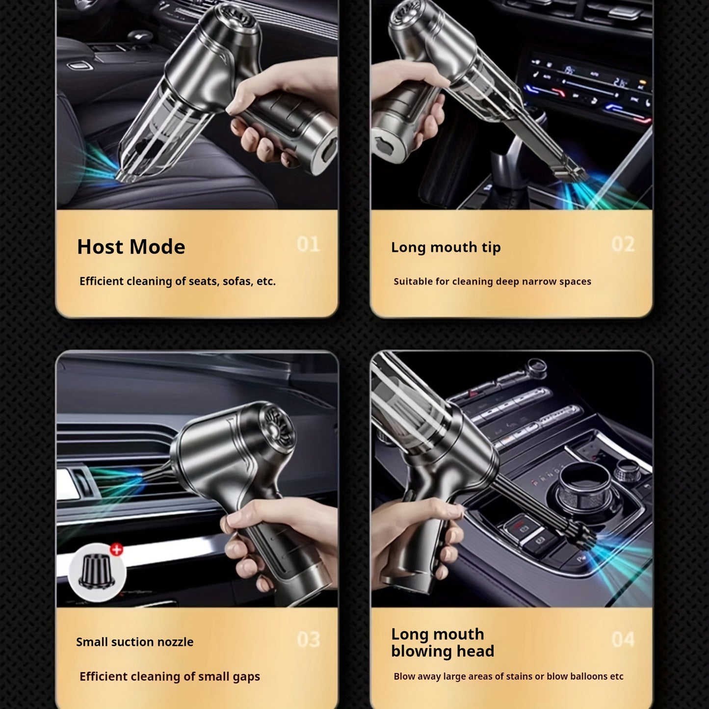 Car Vacuum Cleaner, Wireless High Suction Handheld Cleaning Machine, Household Appliance, Automotive Accessories, Robot Vacuum Cleaner