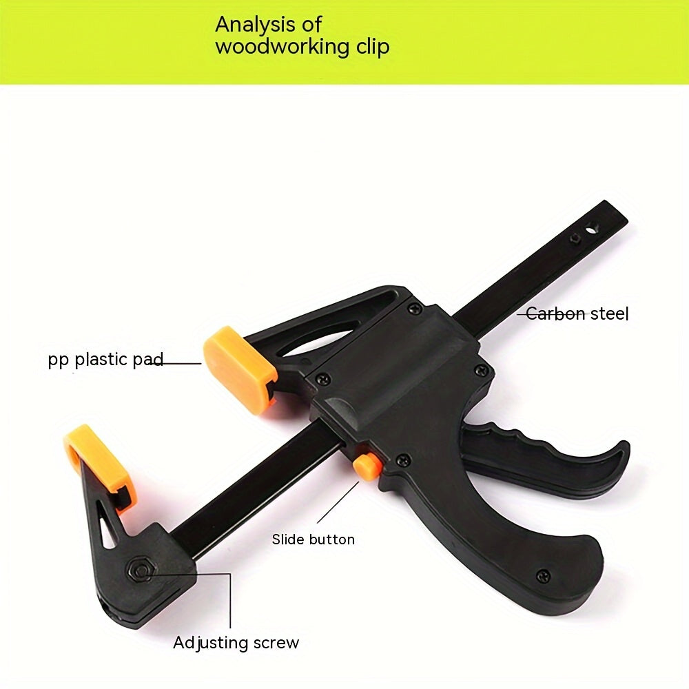 5pcs 4-Inch F Clamp Set - Quick Release Ratchet Squeeze for Woodworking & DIY Home Improvement, Durable Plastic Hand Tools, Plastic Hand Tools