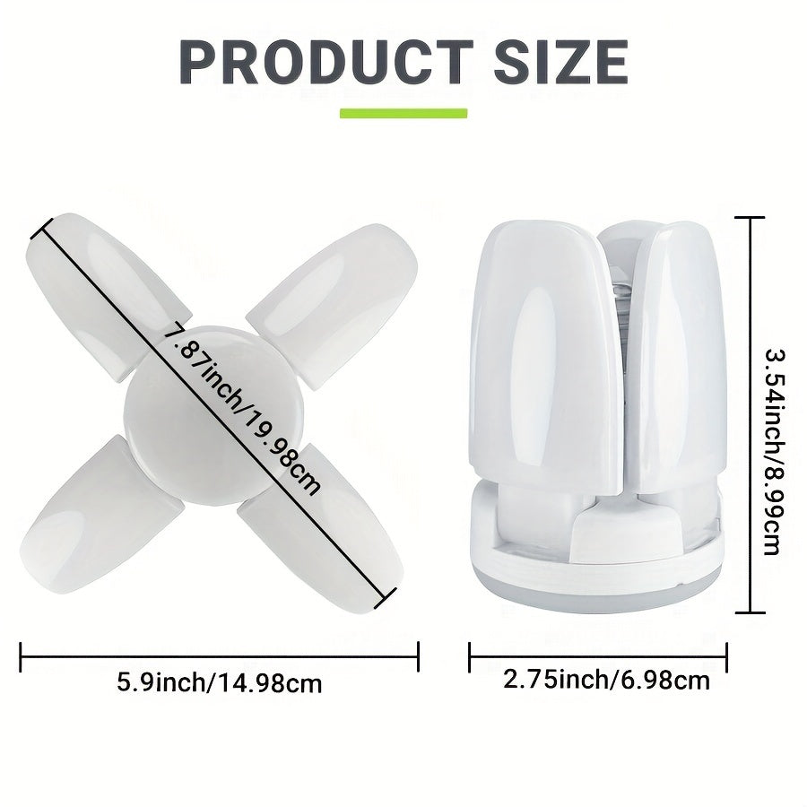 1pc/5pcs Mini LED Garage Light, LED Four-Leaf Light, Mini Folding Light 28W (Equivalent 80W) 6500K Pendant Light Folding Light Suitable for Garage Indoor Lighting High Brightness