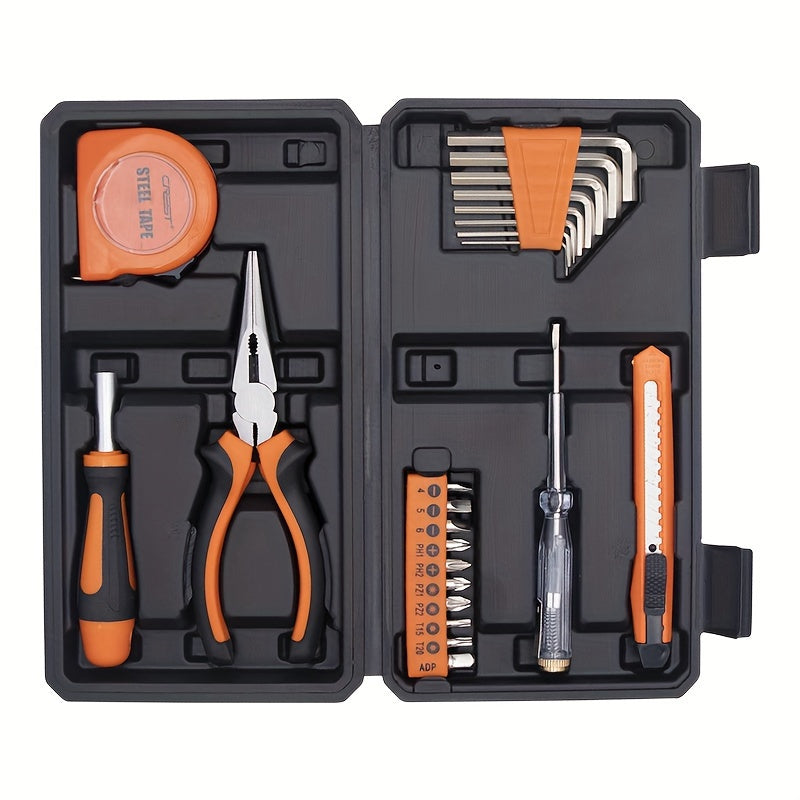 Multi-Purpose DIY Tool Kit - Manual Household & Automotive Repair Set, Durable Hand Tools with Wrenches, Pliers, Screwdrivers, Hammer - Essential Hardware Assortment for Home Maintenance