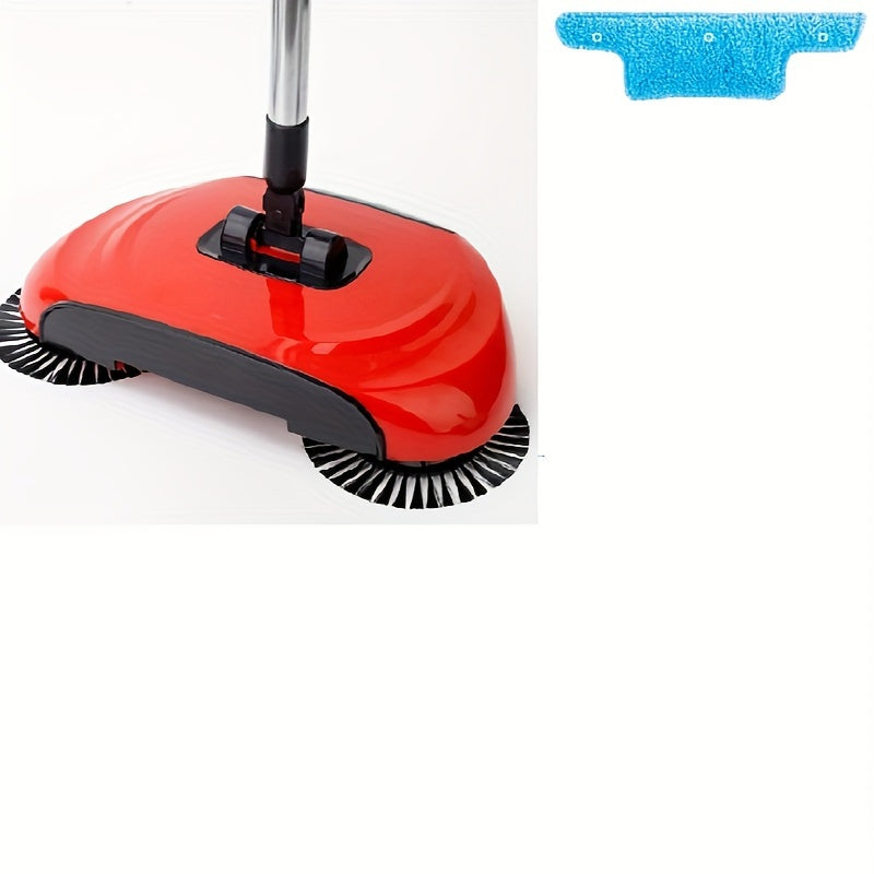 3-in-1 Cordless Push Broom Dustpan & Mop Combo - Lightweight Ergonomic Handle, Durable Plastic for Hardwood Floors & Tile - Space-Saving Multi-Functional Cleaning Tool for Home Use, Modern Aesthetic, Efficient Design